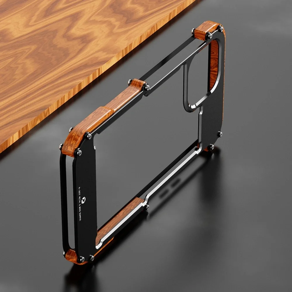 iPhone 13 Pro Max Metal Wood Case
